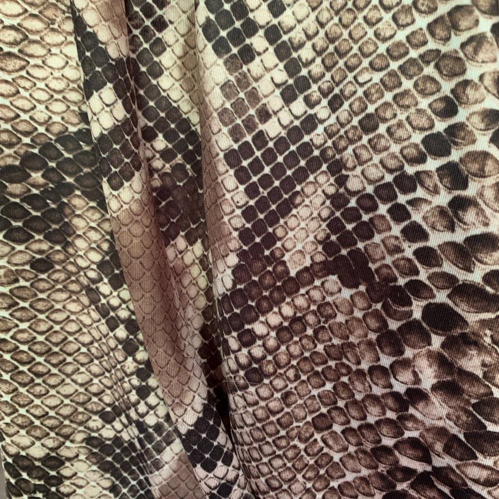 Zara Python Snake Print Plunge Neckline Bodysuit … - image 3